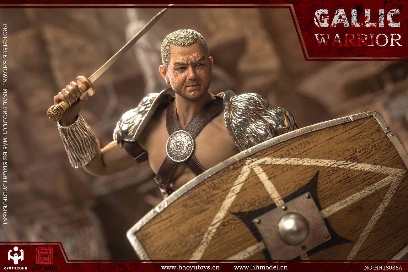 HHMODEL & HAOYUTOYS : 1/6 帝国军团 - 狩猎场斗士 高卢战士 银甲版 HH18036A
