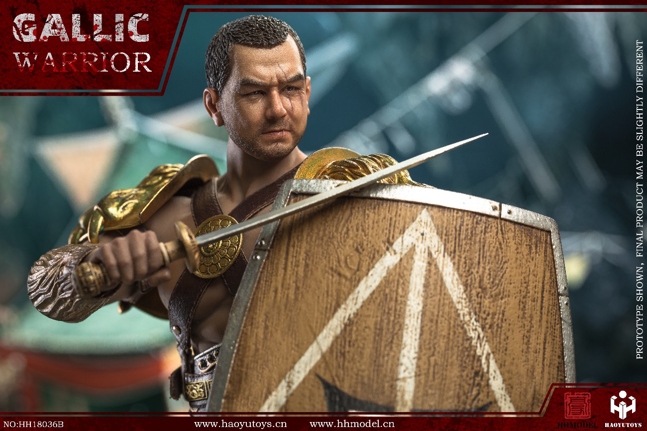 HHMODEL & HAOYUTOYS : 1/6 帝国军团 - 狩猎场斗士 高卢战士 金甲版 HH18036B